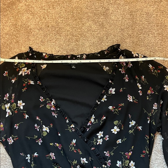 Madewell Backyard Blooms Black Floral Long Sleeve Dress XS - Picture 7 of 10